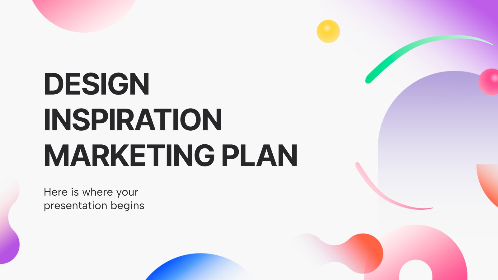 Plan marketing d'inspiration de design Modèles de présentation