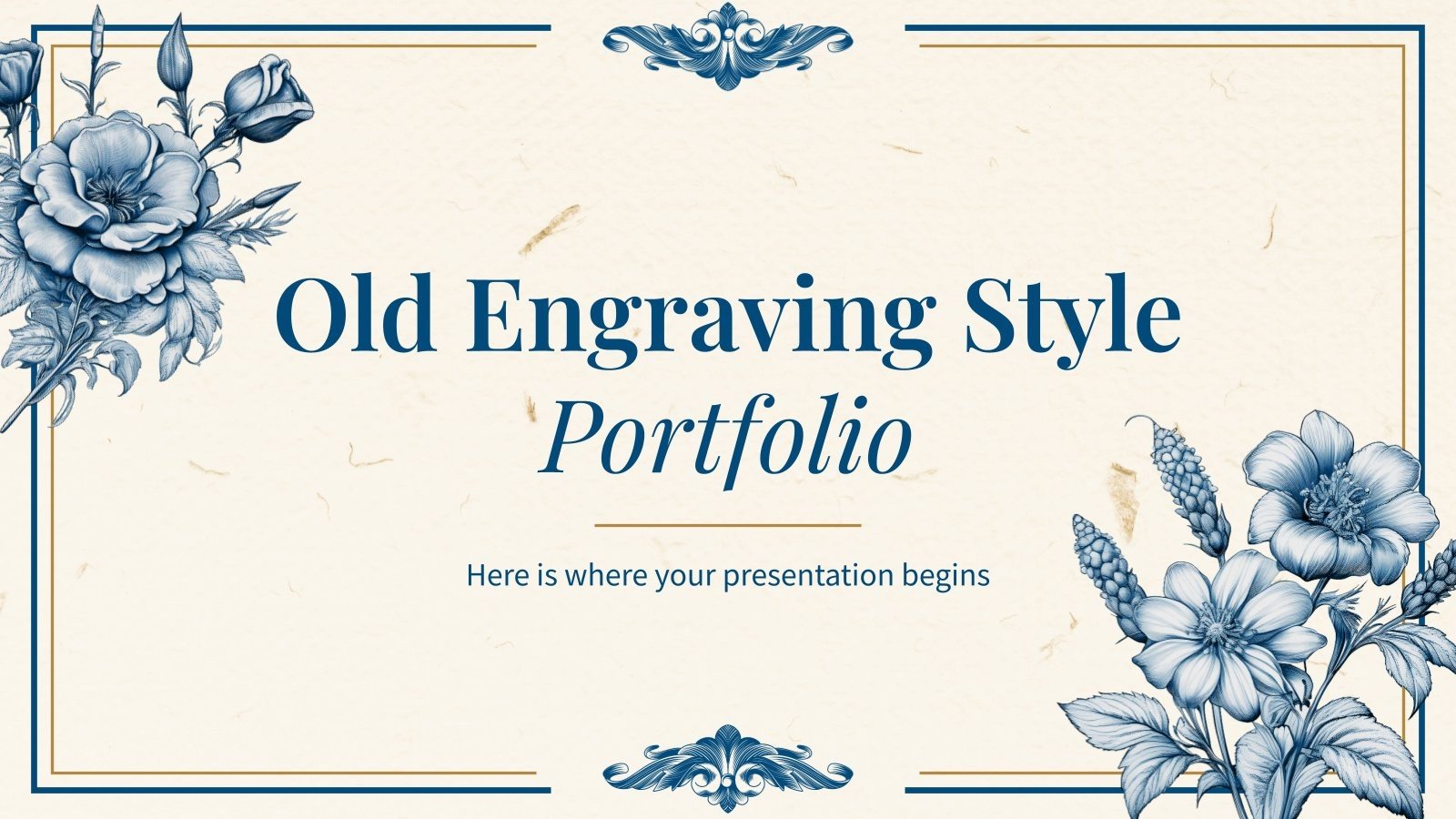 Old Engraving Style Portfolio presentation template 