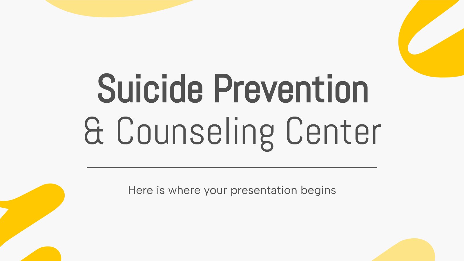 Suicide Prevention & Counseling Center presentation template 