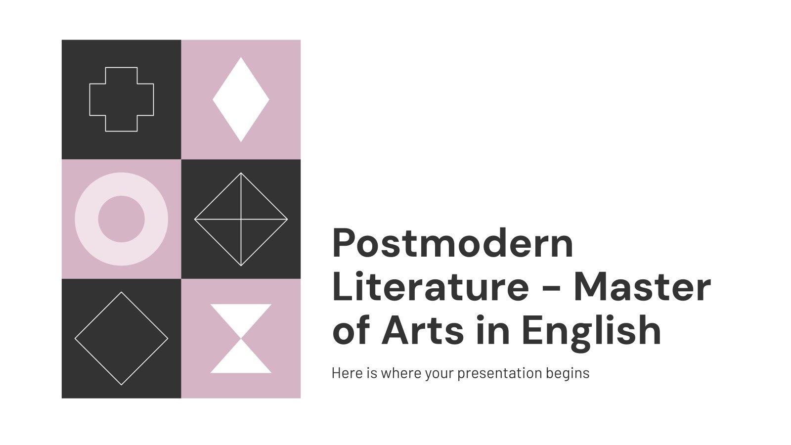 Littérature postmoderne - Master in English Modèles de présentation