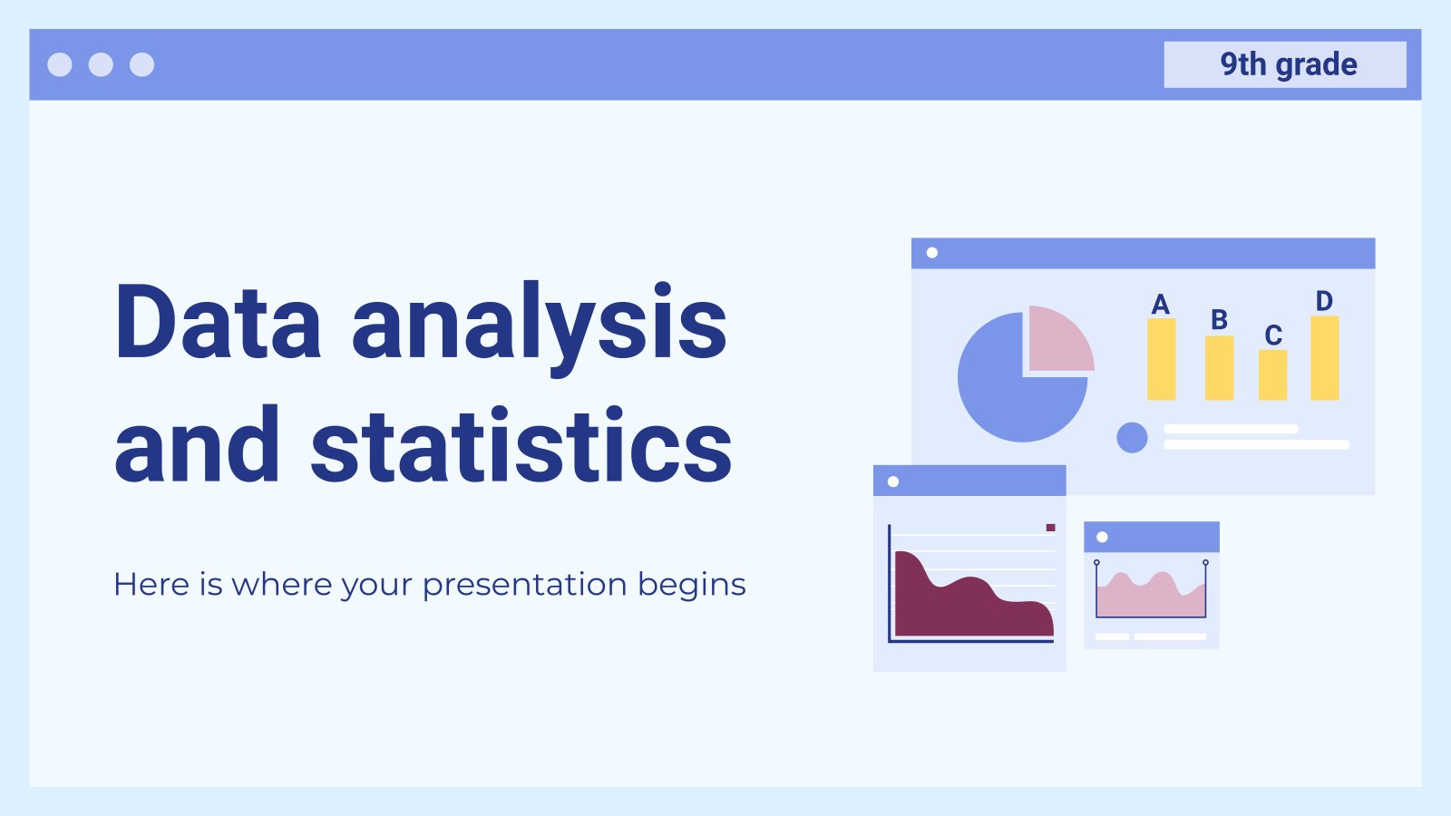 Data Analysis and Statistics - 9th Grade presentation template 