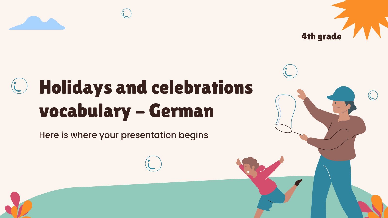 Holidays and Celebrations Vocabulary - German - 4th Grade presentation template 