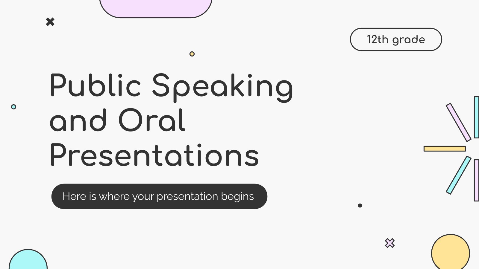 Public Speaking and Oral Presentations - 12th Grade presentation template 