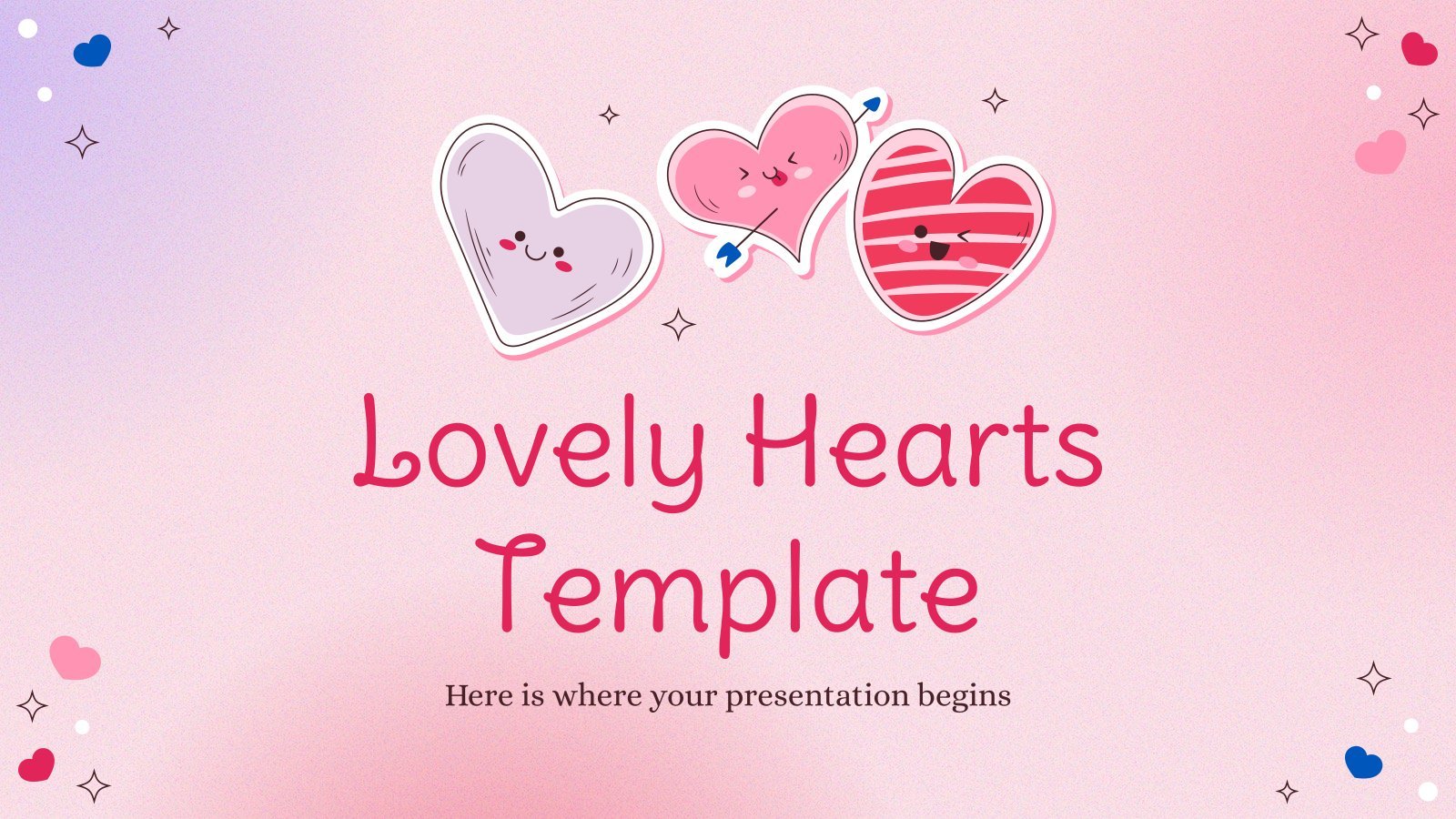 Lovely Hearts Template presentation template 