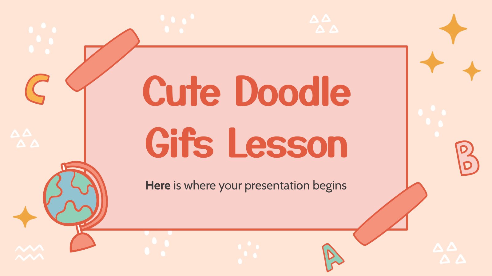 Cute Doodle Gifs Lesson presentation template 