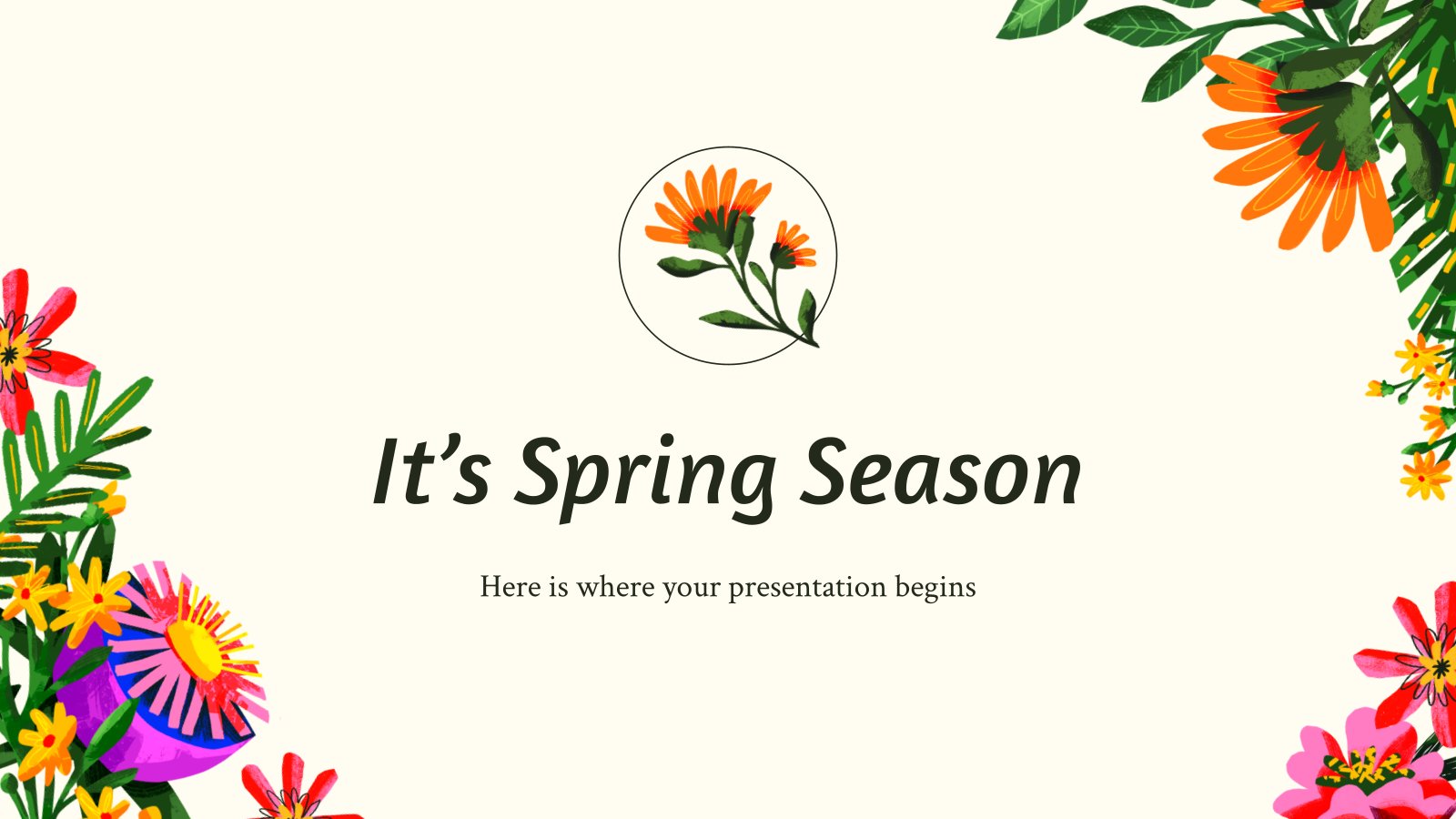 It's Spring Season presentation template 