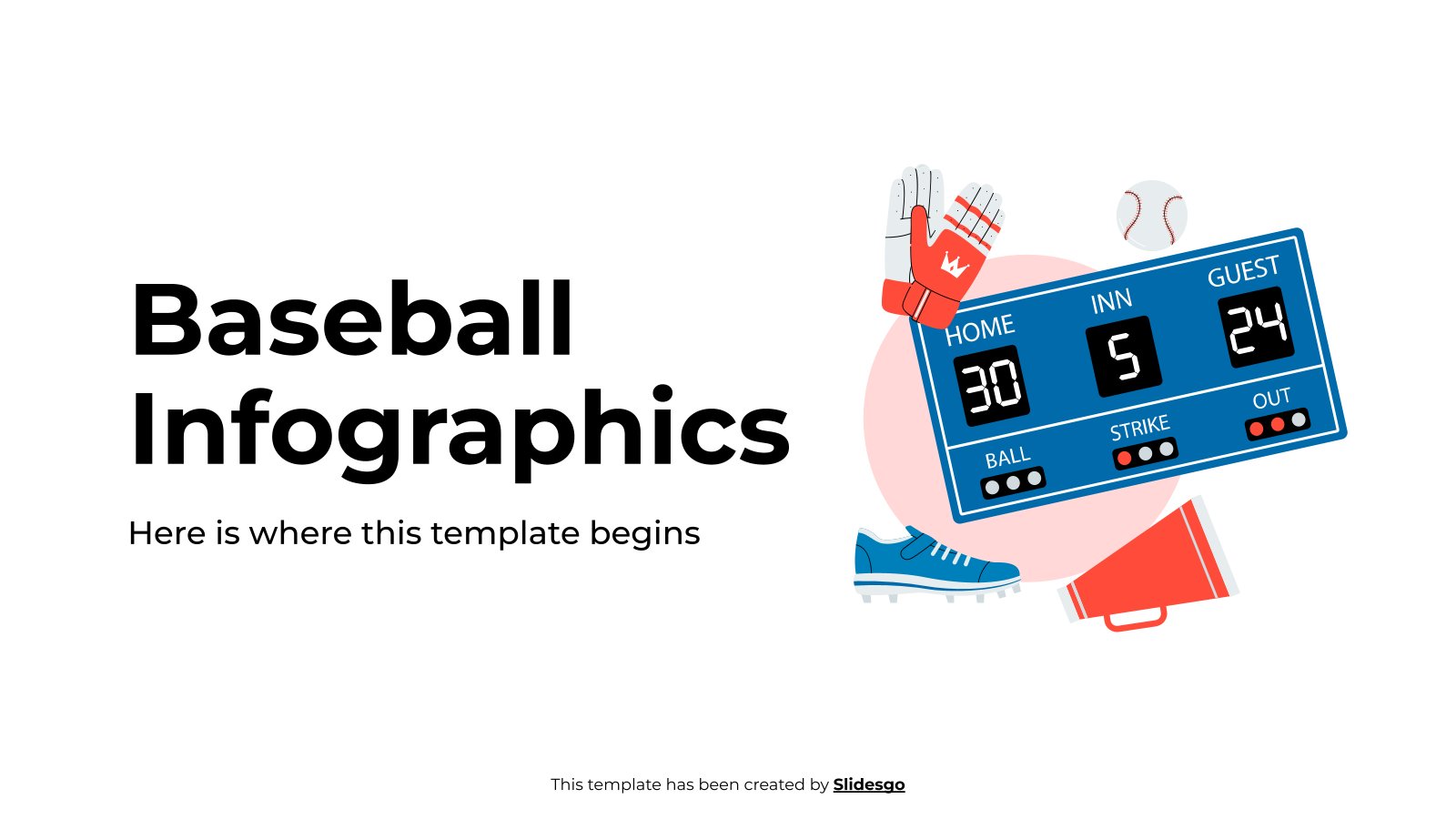 Modelo de apresentação Infográficos sobre beisebol