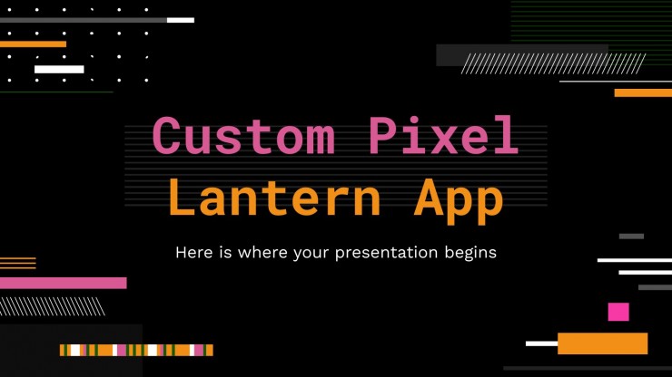 Custom Pixel Lantern App presentation template 