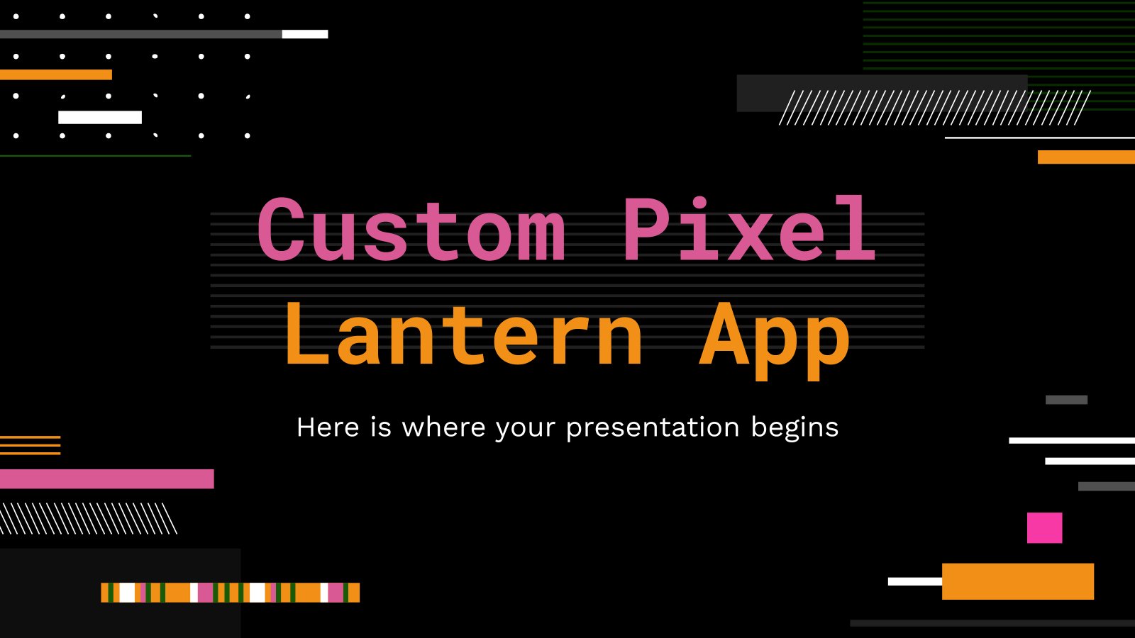 Custom Pixel Lantern App presentation template 