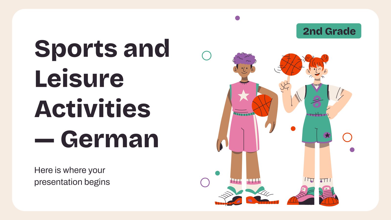 Sports and Leisure Activities - German - 2nd Grade presentation template 