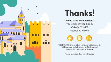 Geschichte, Erbe und Traditionen - Spanisch - 8. Klasse Präsentationsvorlage