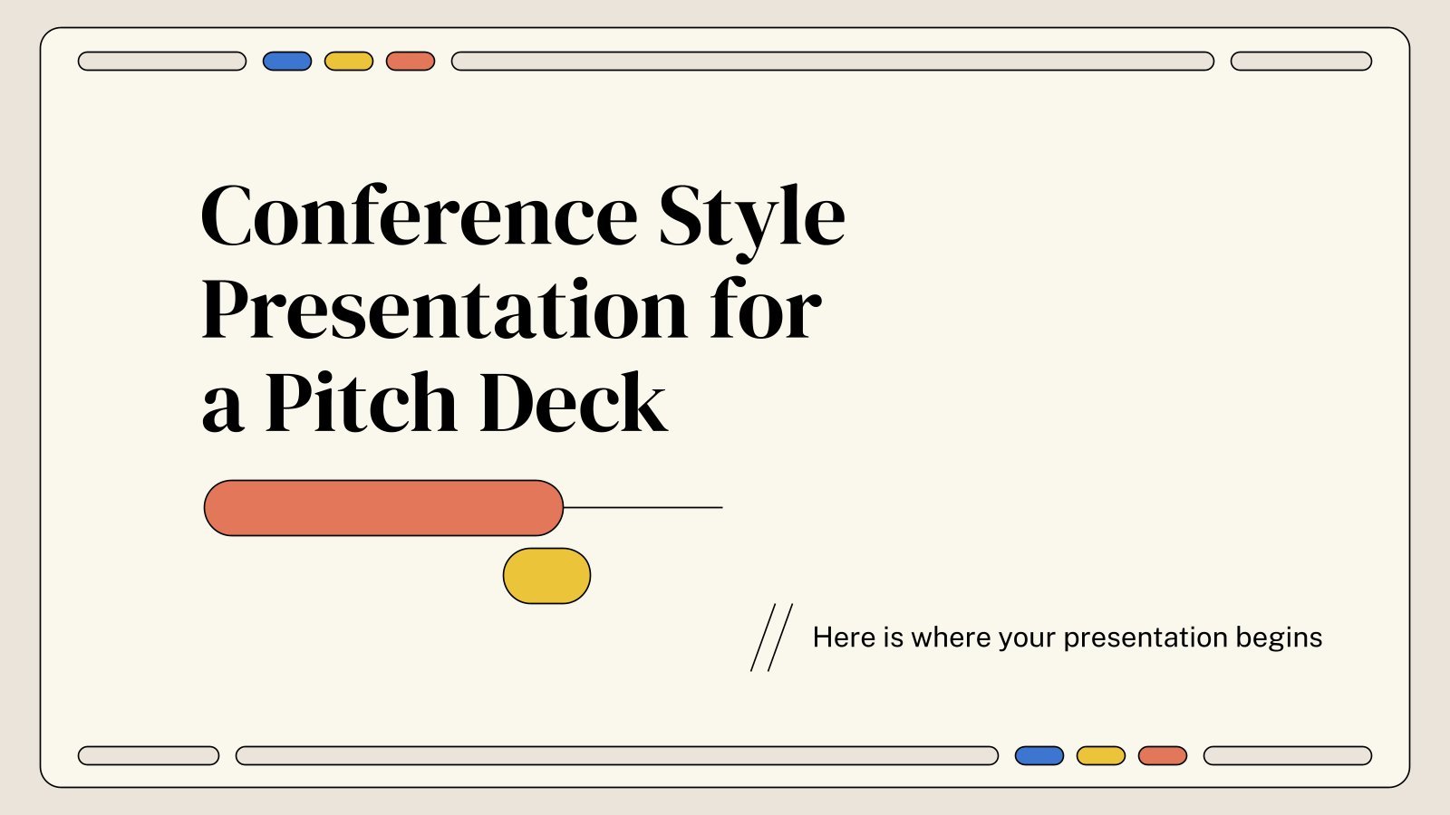 Conference Style Presentation for a Pitch Deck presentation template 