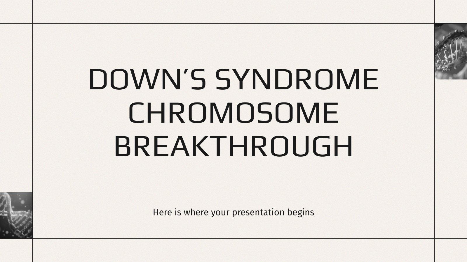 Percée du chromosome du syndrome de Down Modèles de présentation