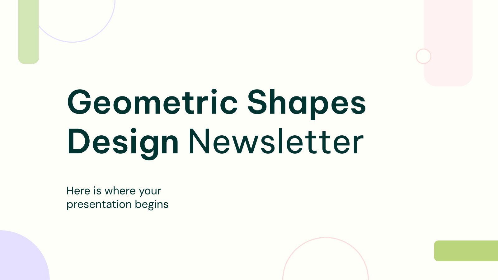 Modelo de apresentação Newsletter de design de formas geométricas