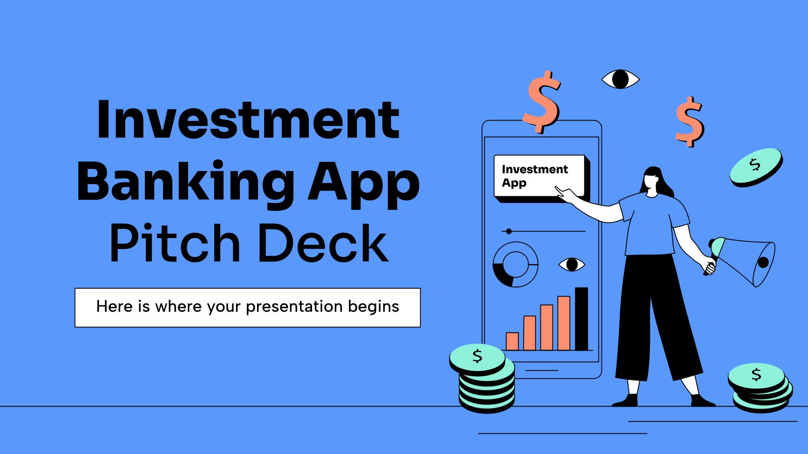 Investment Banking App Pitch Deck presentation template 