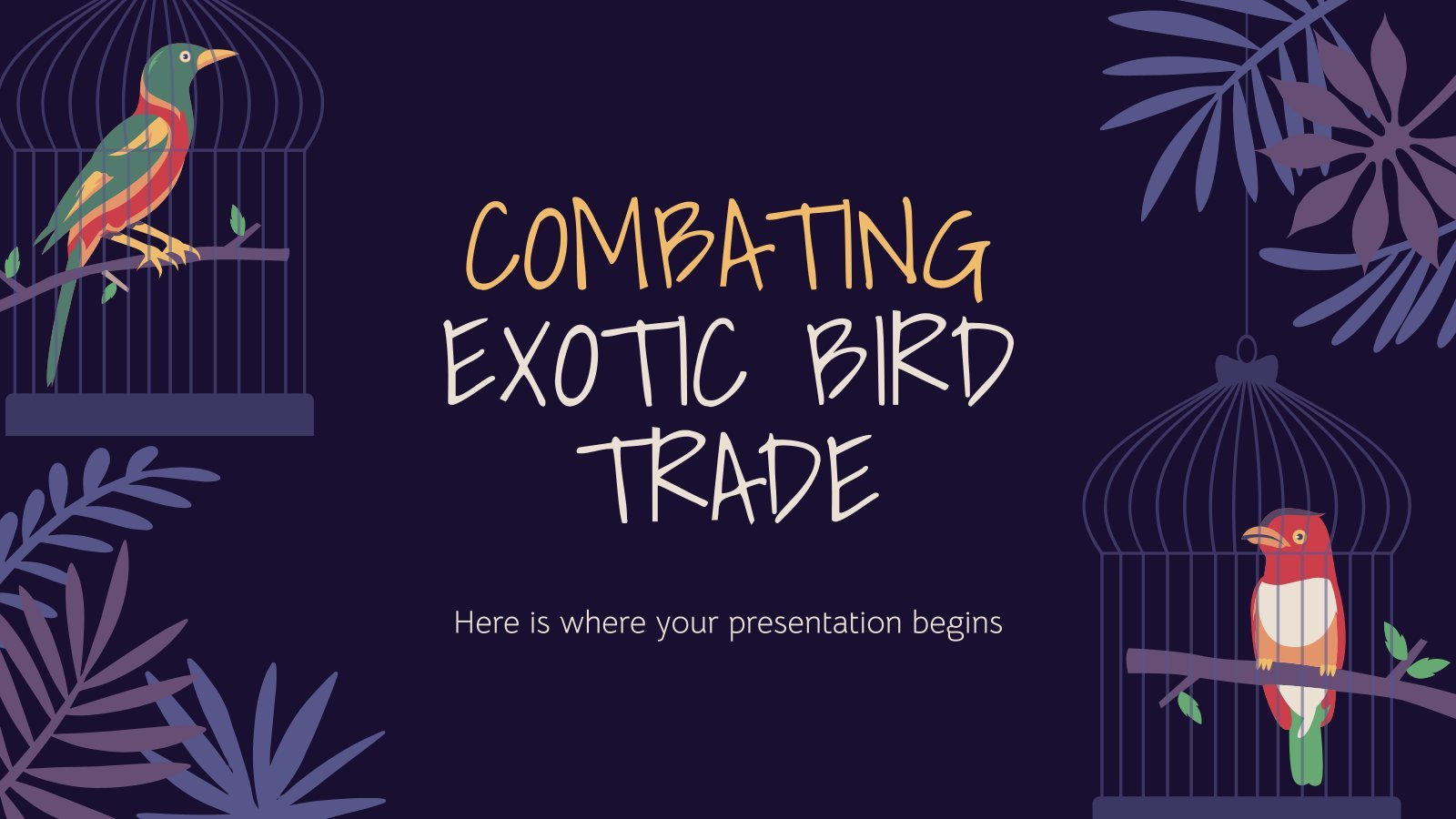 Combating Exotic Bird Trade presentation template 