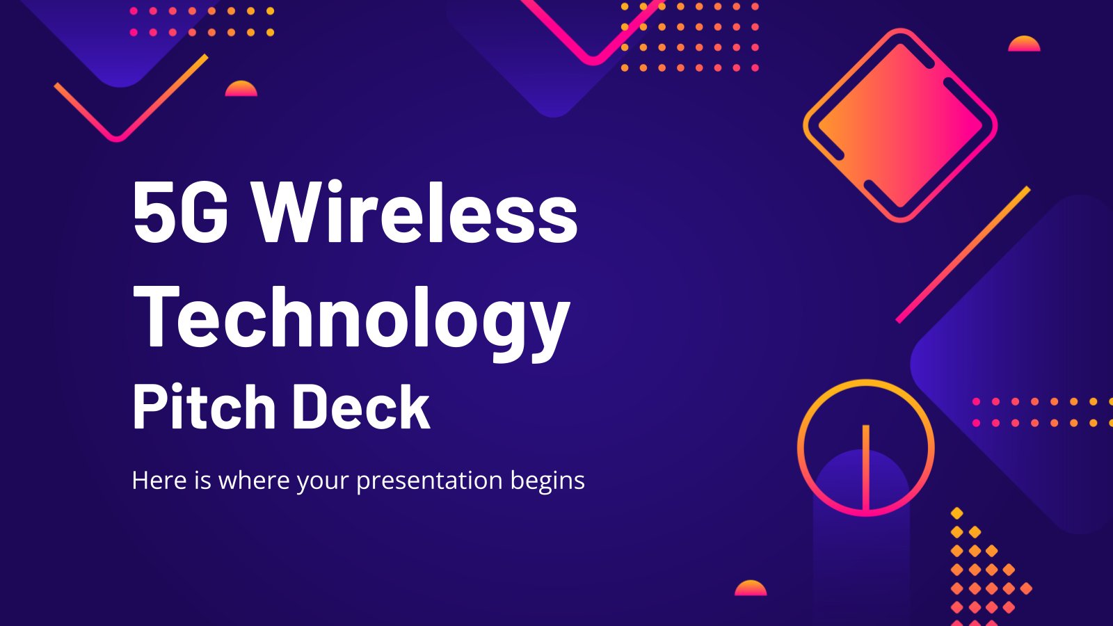 5G Wireless Technology Pitch Deck presentation template 