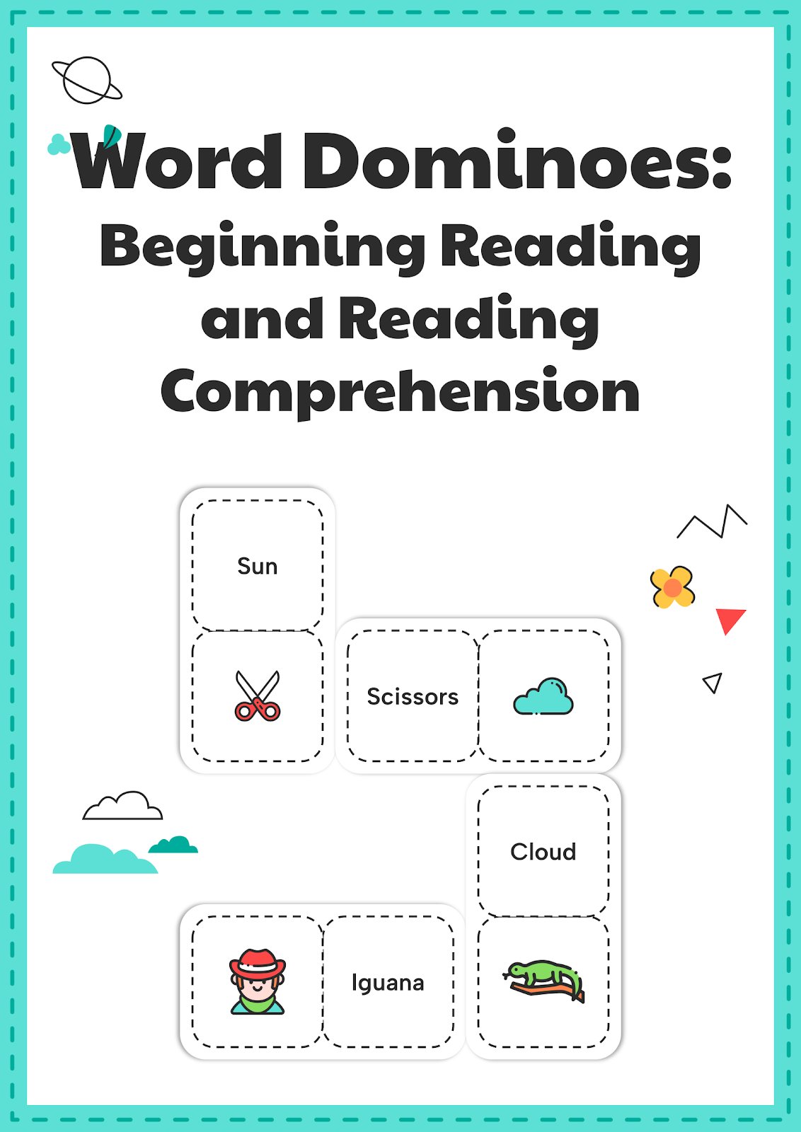 Word Dominoes: Beginning Reading and Reading Comprehension presentation template 