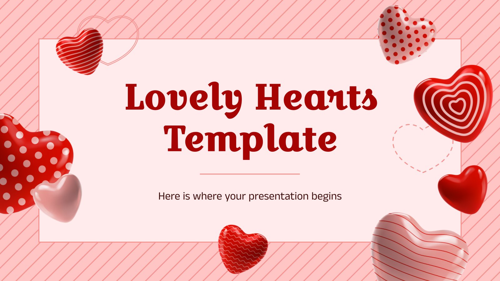 Lovely Hearts Template presentation template 