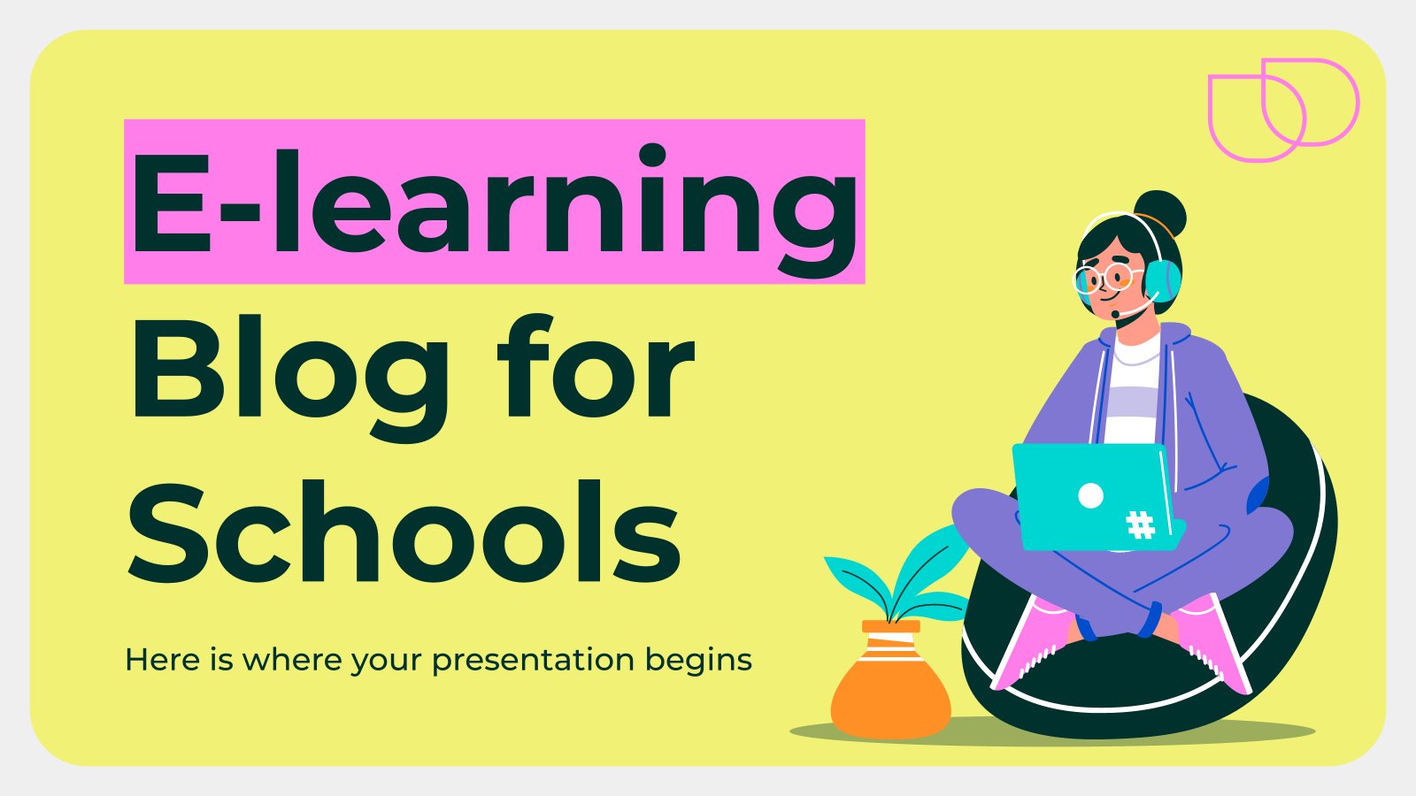 E-learning Blog for Schools presentation template 