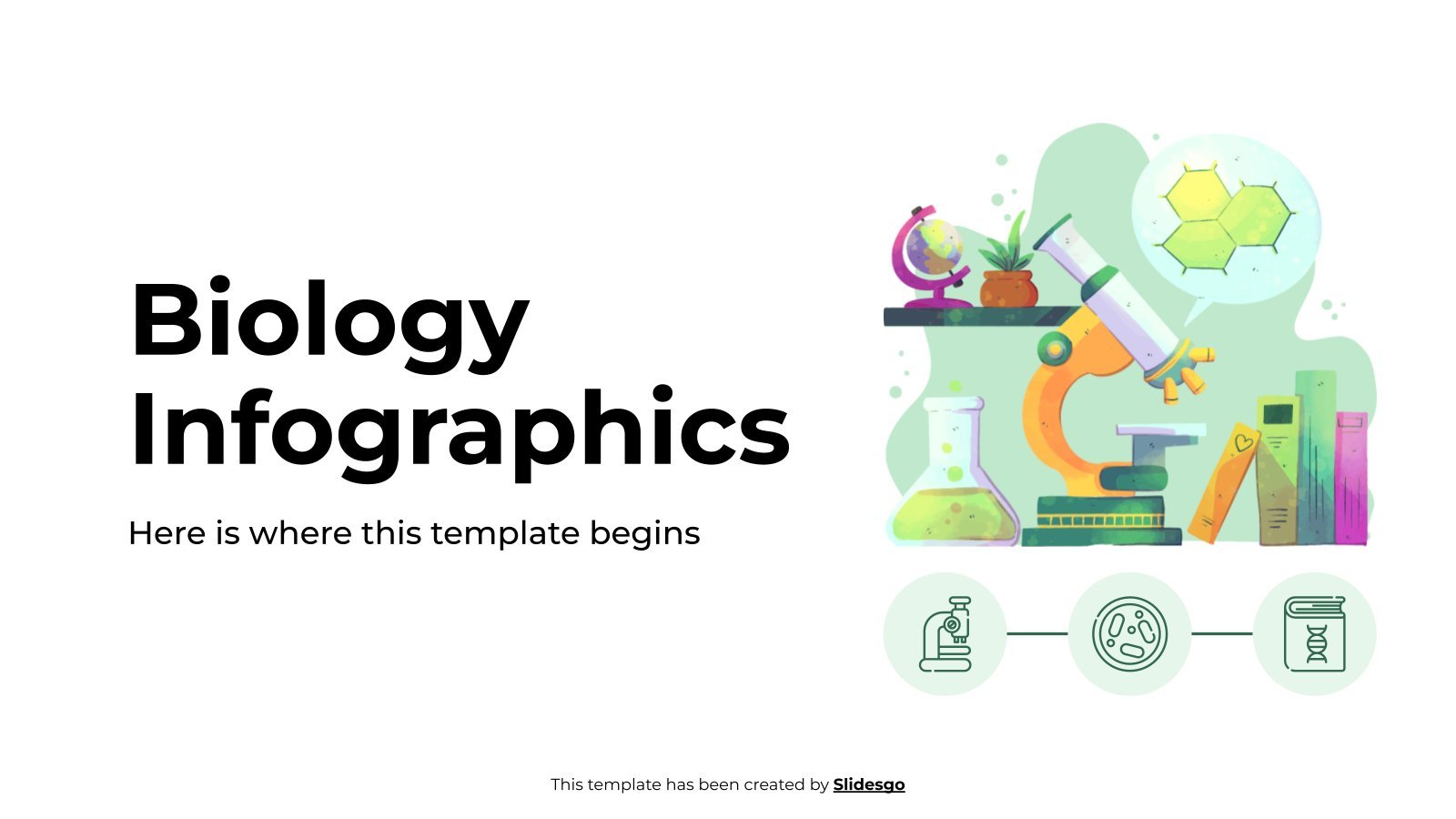 Plantilla de presentación Infografías de biología