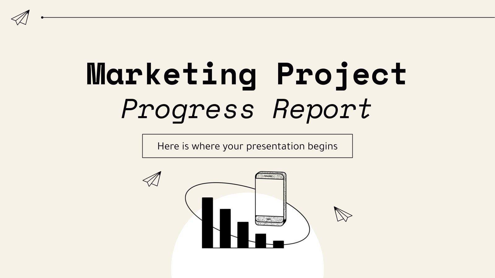 Marketing Project Progress Report presentation template 