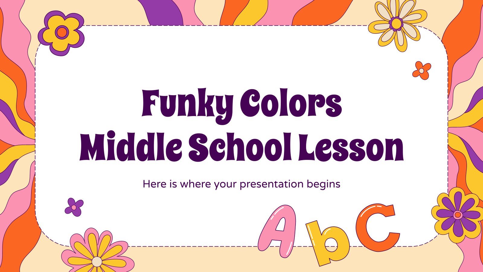 Funky Colors Middle School Lesson presentation template 