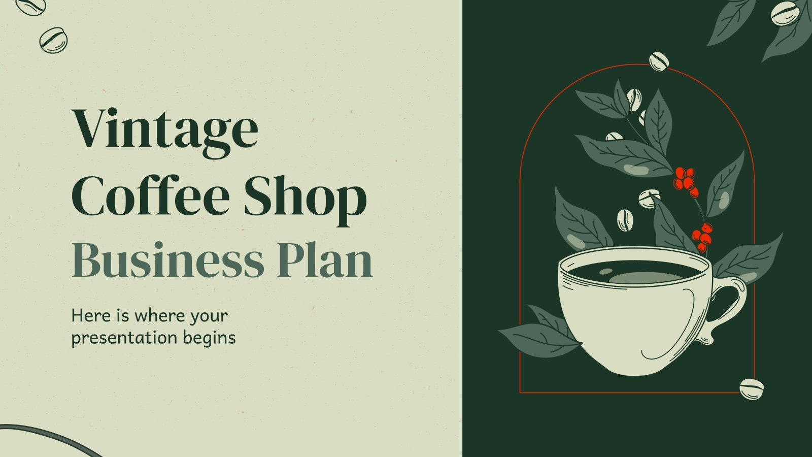 Plan d'affaires d'un café vintage Modèles de présentation