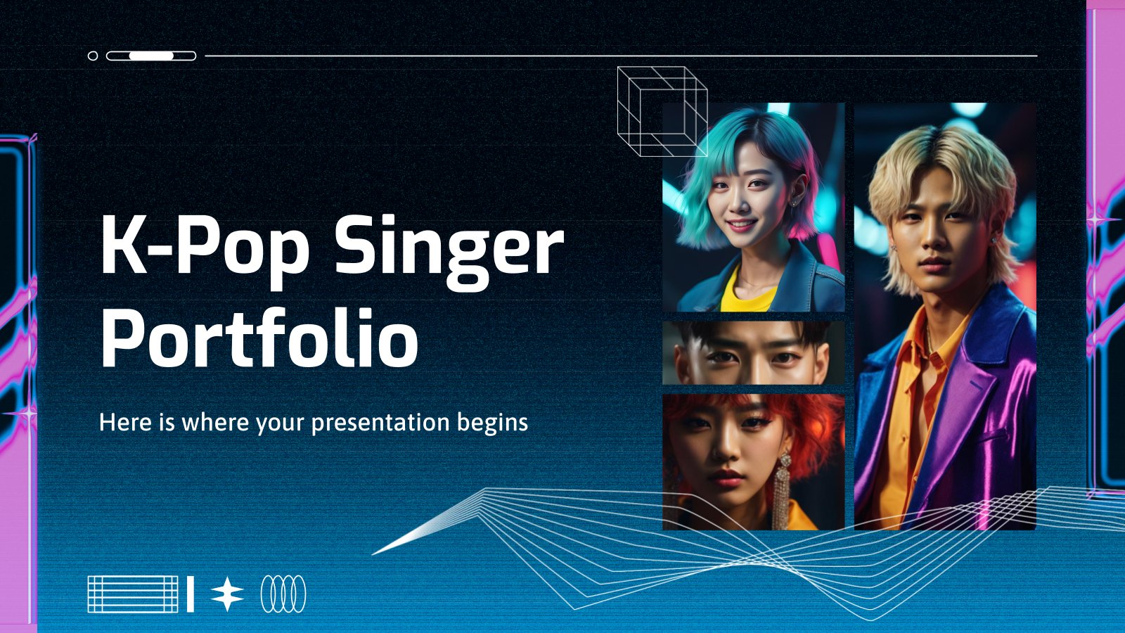 Plantilla de presentación Portafolio de cantantes de K-Pop