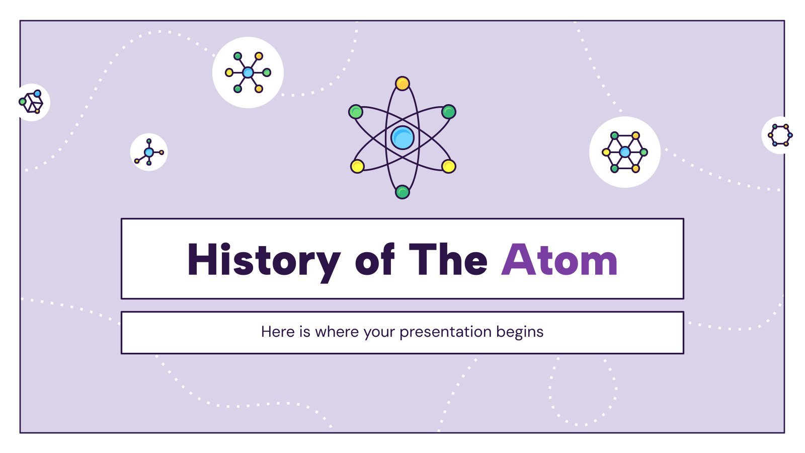 Die Geschichte des Atoms Präsentationsvorlage