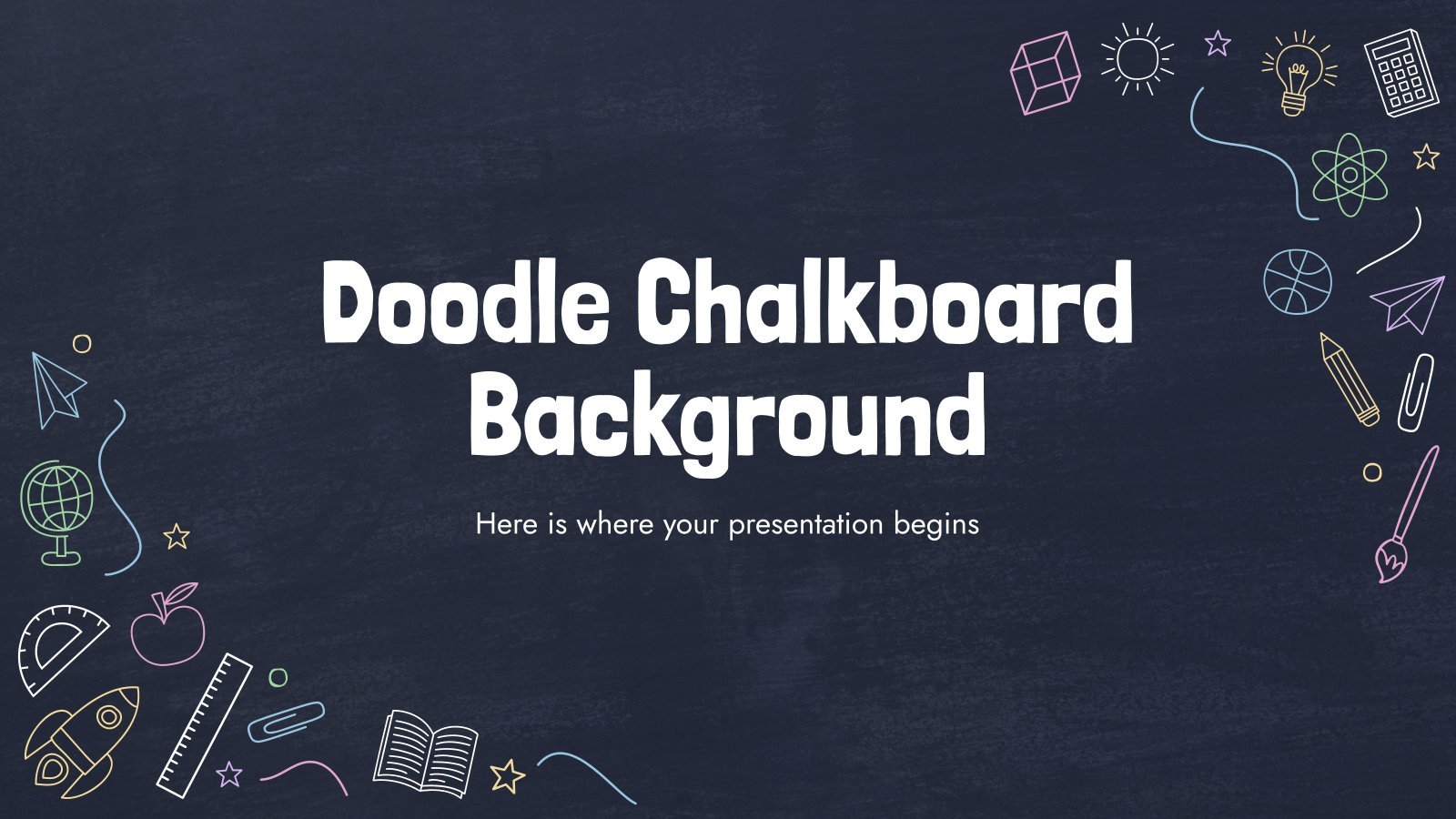 Doodle Chalkboard Background presentation template 