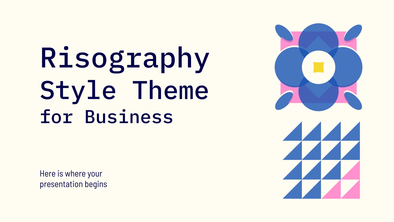 Risography Style Theme for Business presentation template 