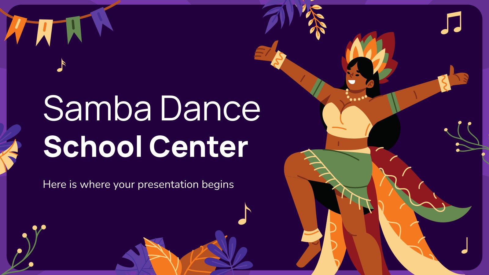 Samba Dance School Center presentation template 