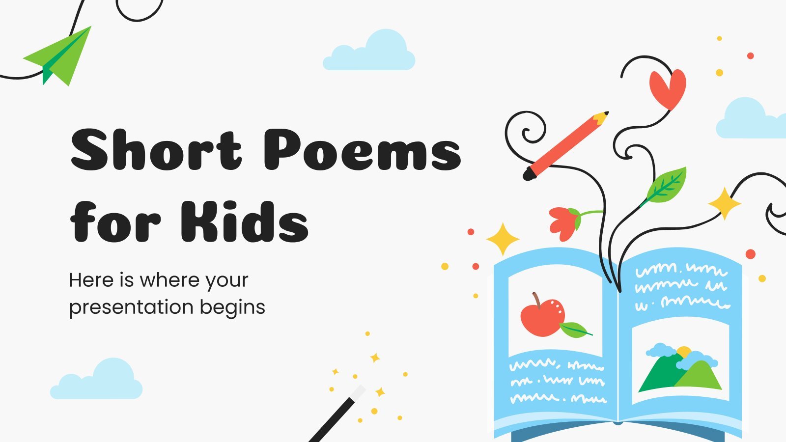 Short Poems For Kids presentation template 