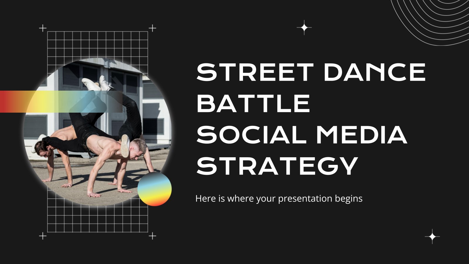 Street Dance Battle Social Media Strategy presentation template 