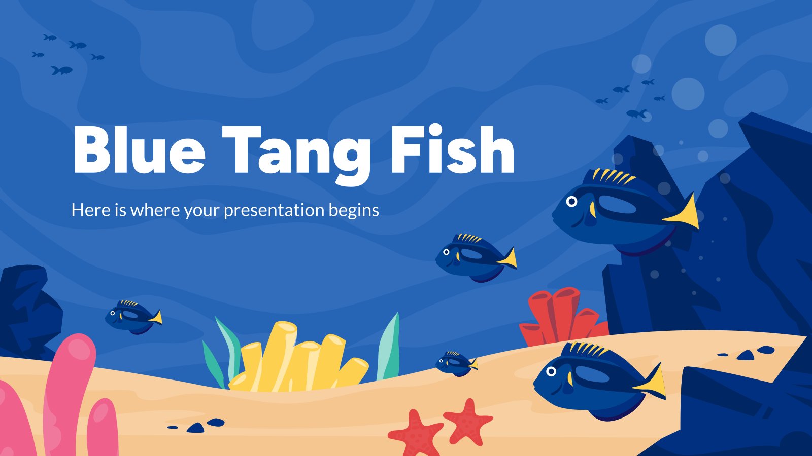 Modelo de apresentação Peixe Tang Azul