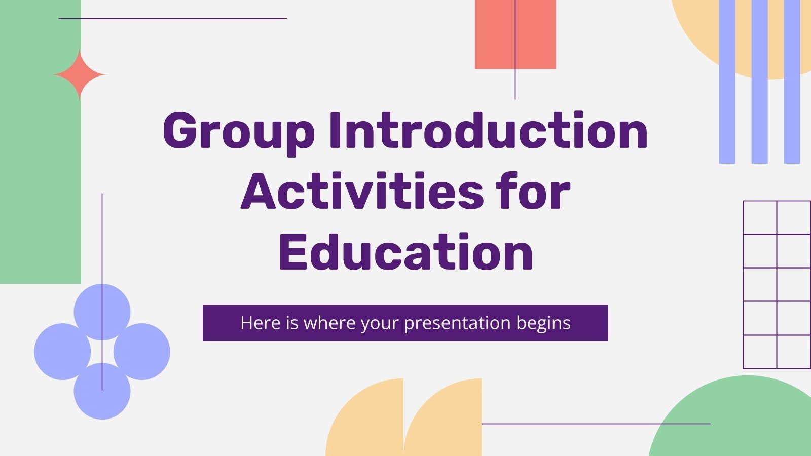 Group Introduction Activities for Education Presentation