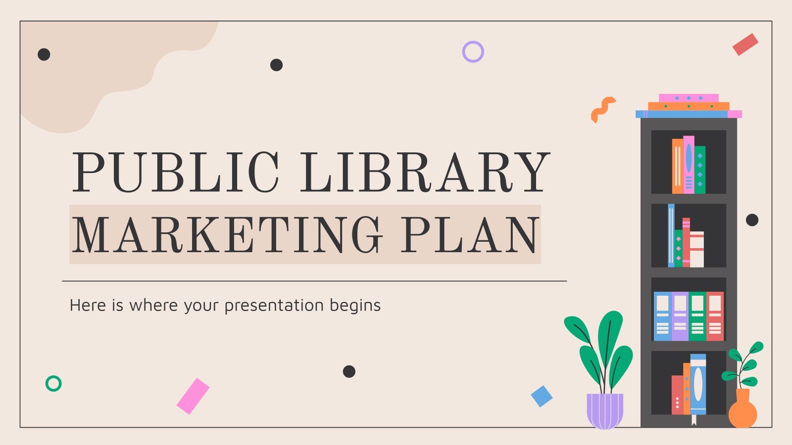 Marketingplan für die öffentliche Bibliothek Präsentationsvorlage