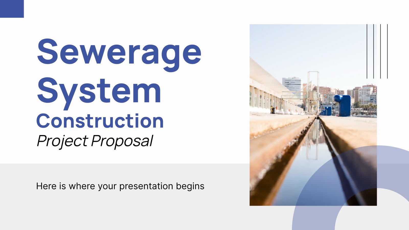 Proposition de projet de construction de système d'égouts Modèles de présentation