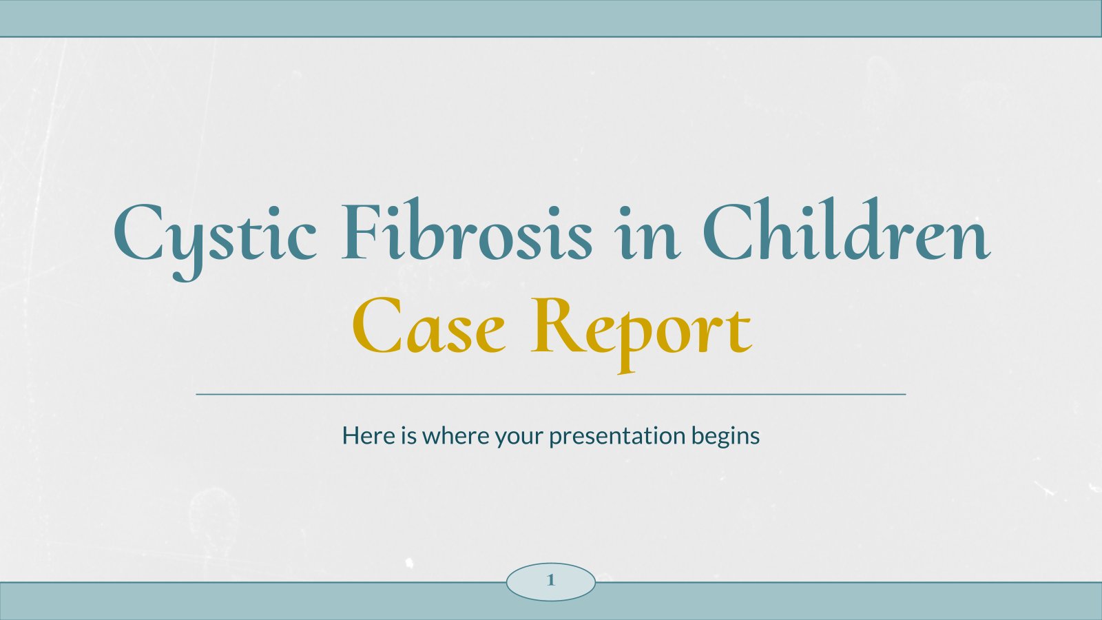 Rapport de cas de fibrose kystique chez les enfants Modèles de présentation