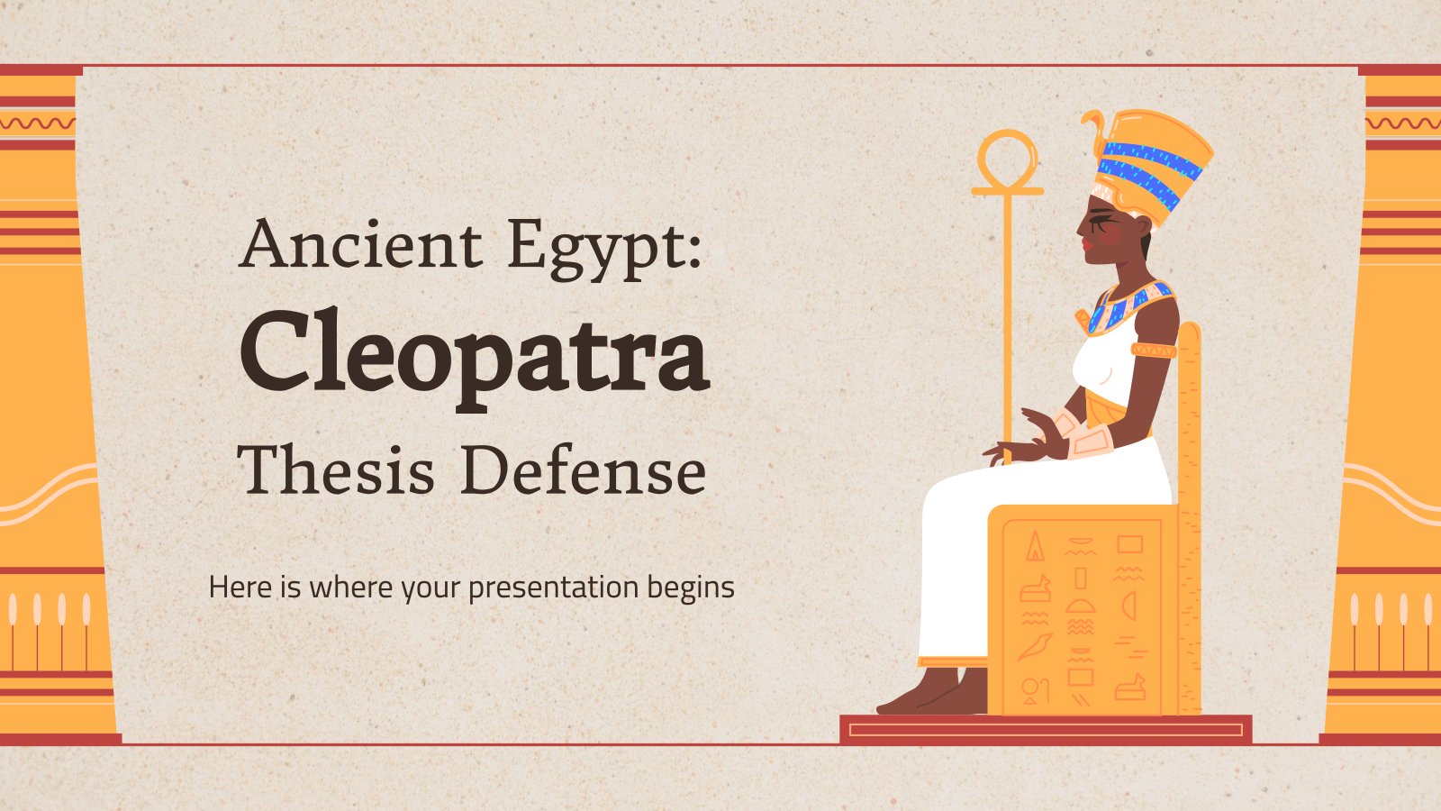 Ancient Egypt: Cleopatra Thesis Defense presentation template 