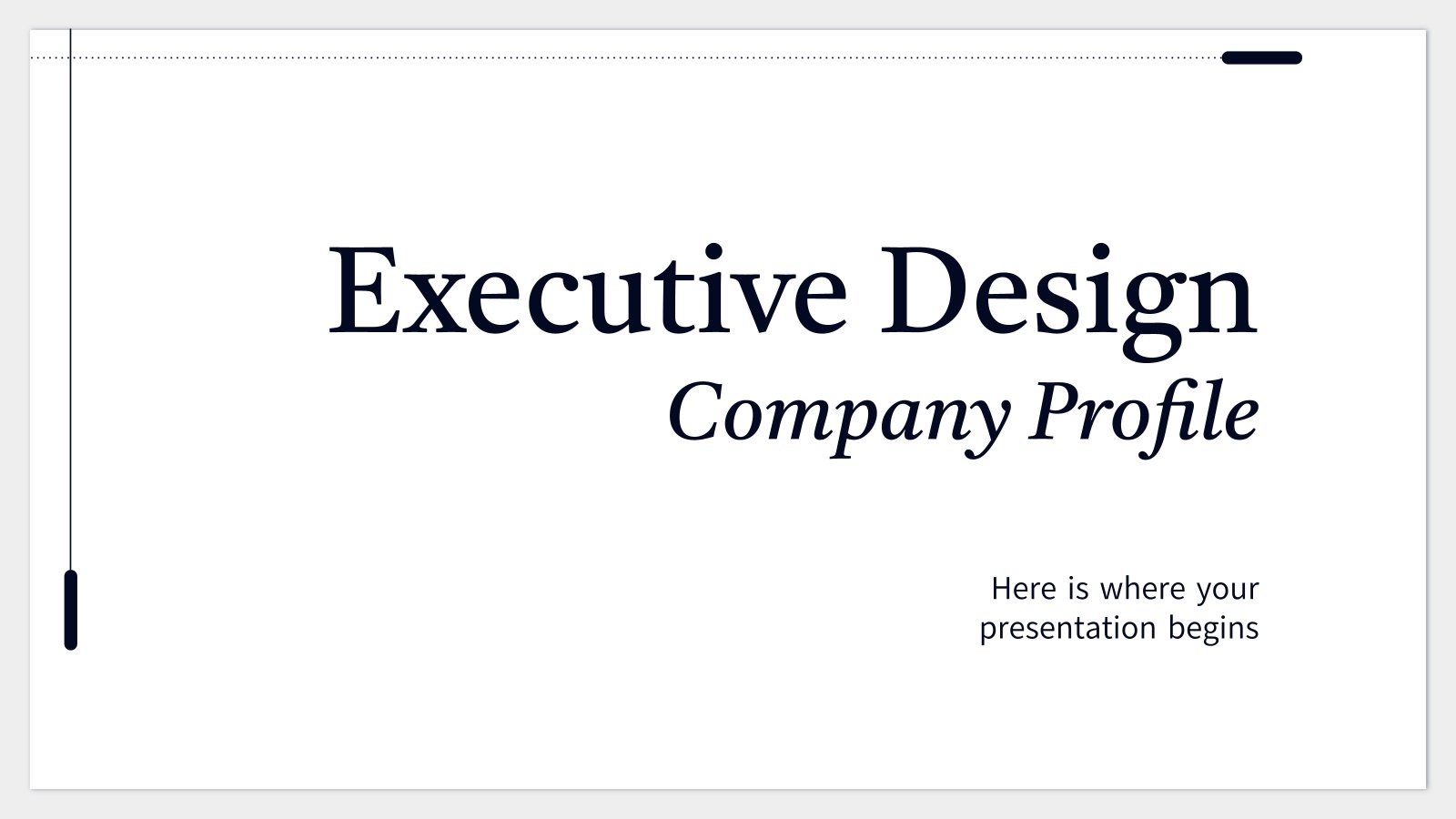 Executive Design Company Profile presentation template 