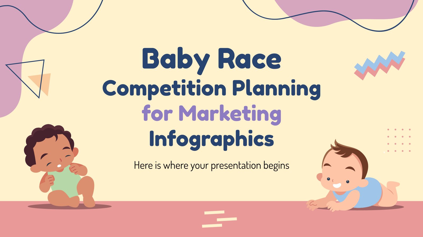 Planification de la compétition Baby Race pour les infographies MK Modèles de présentation