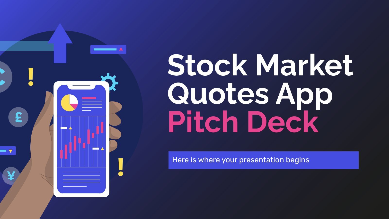 Stock Market Quotes App Pitch Deck presentation template 