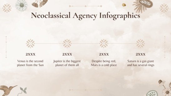 Neoclassical Watercolor Style Agency Infographics presentation template 