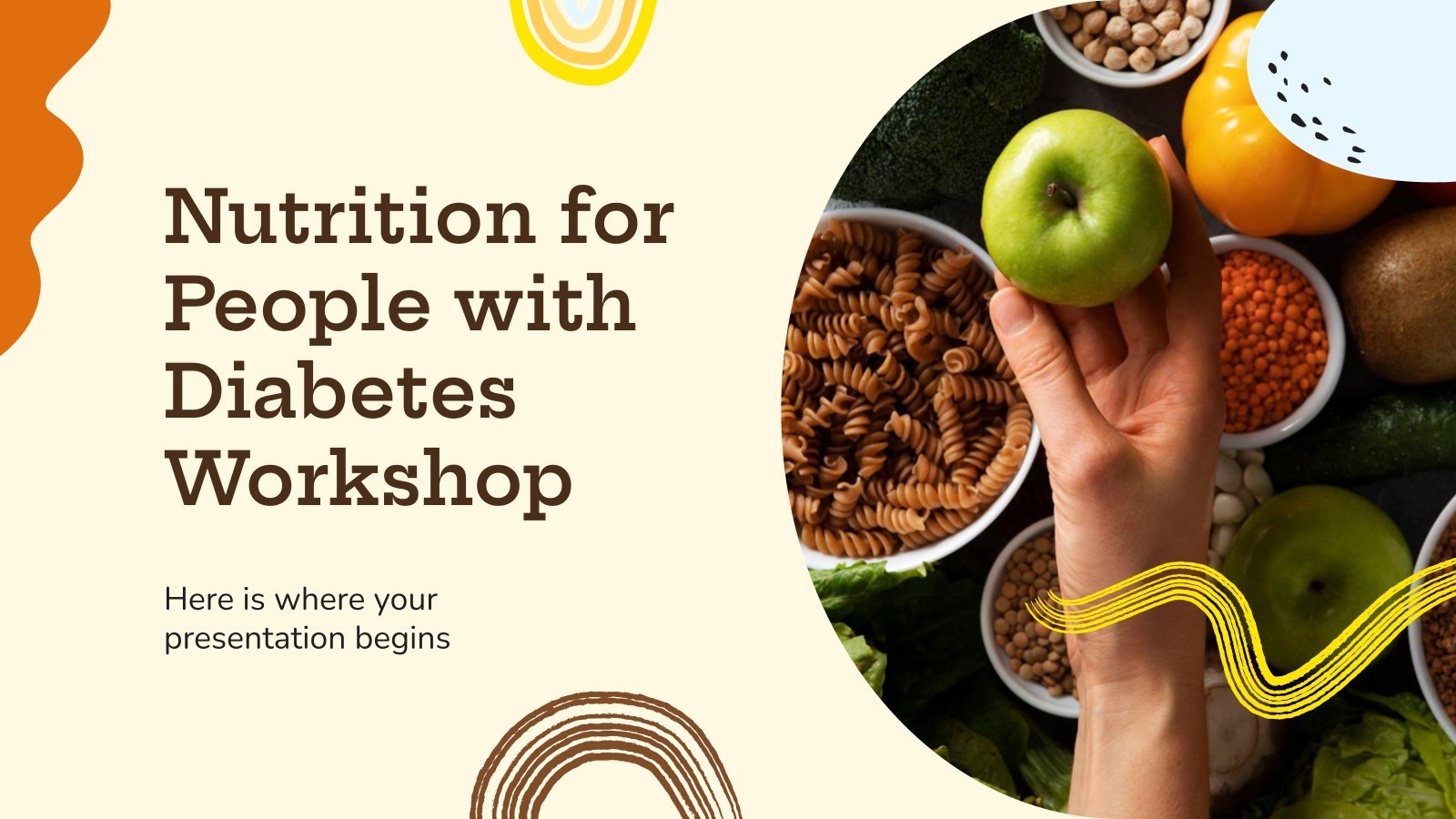 Plantilla de presentación Taller de Nutrición para Personas con Diabetes