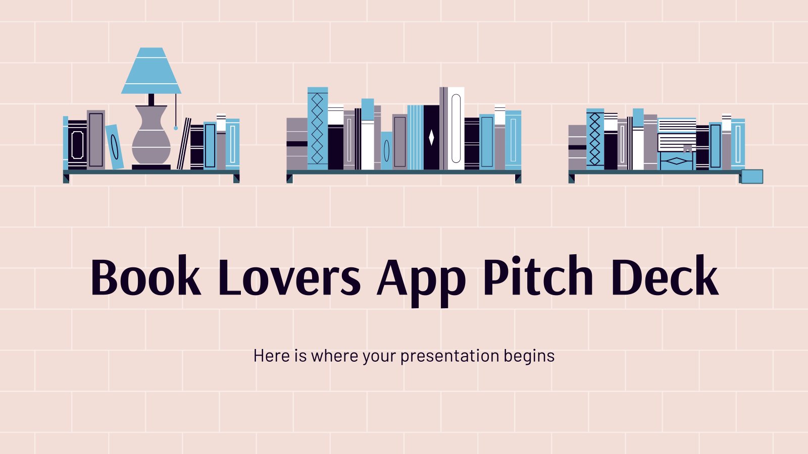 Book Lovers App Pitch Deck presentation template 