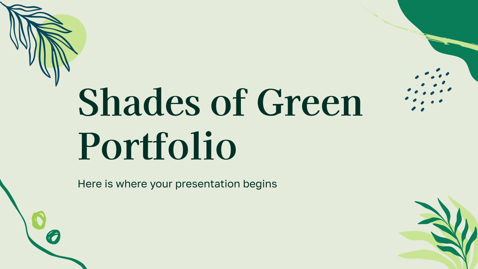 Shades of Green Portfolio presentation template 