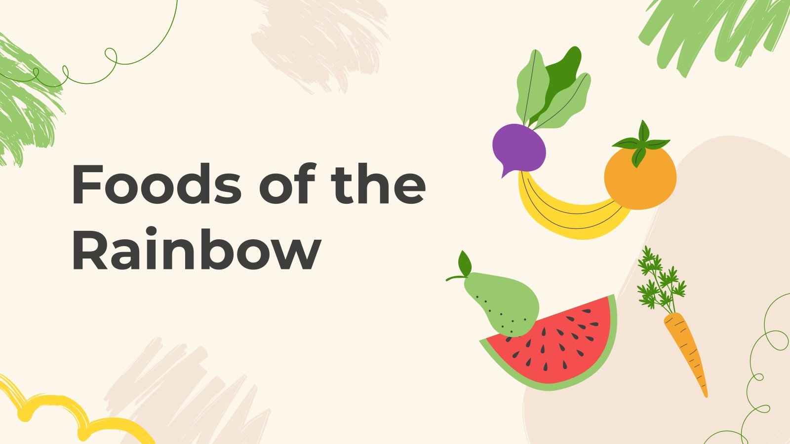 Foods of the Rainbow presentation template 