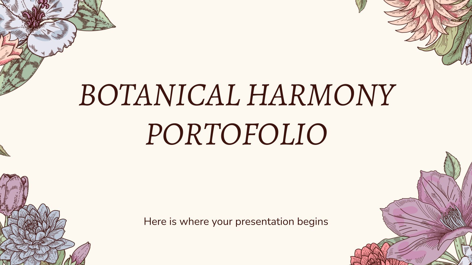 Botanical Harmony Portfolio presentation template 